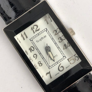 Vintage Black Sophie Tank Style Watch